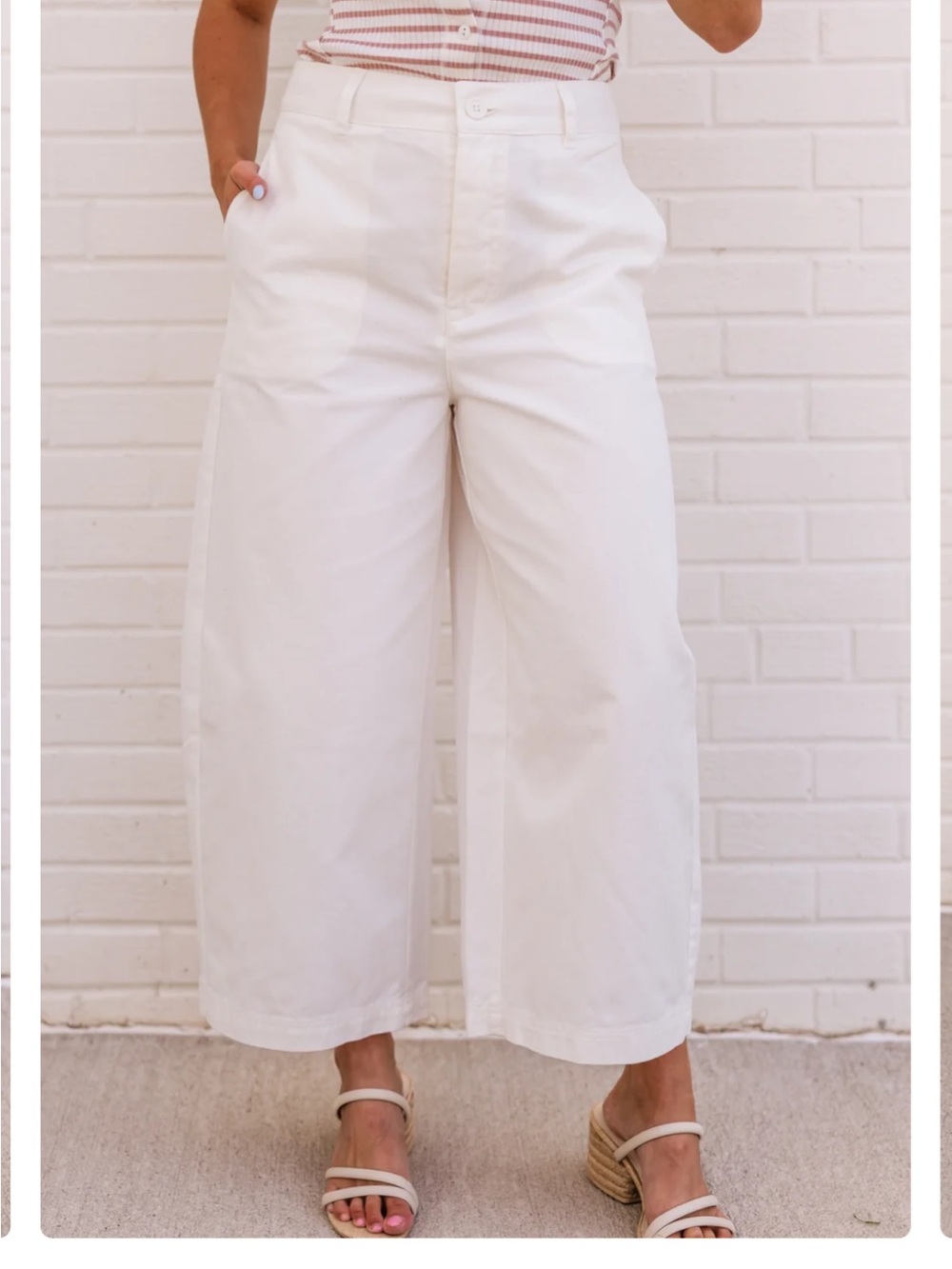 We The Free Wide-Leg High-Rise White Culottes NWOT